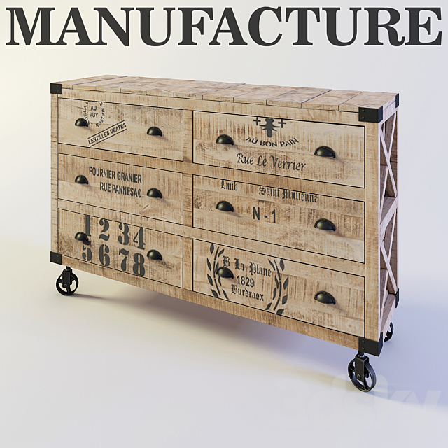 Chest of drawers MANUFACTURE Loft Art 3DSMax File - thumbnail 2