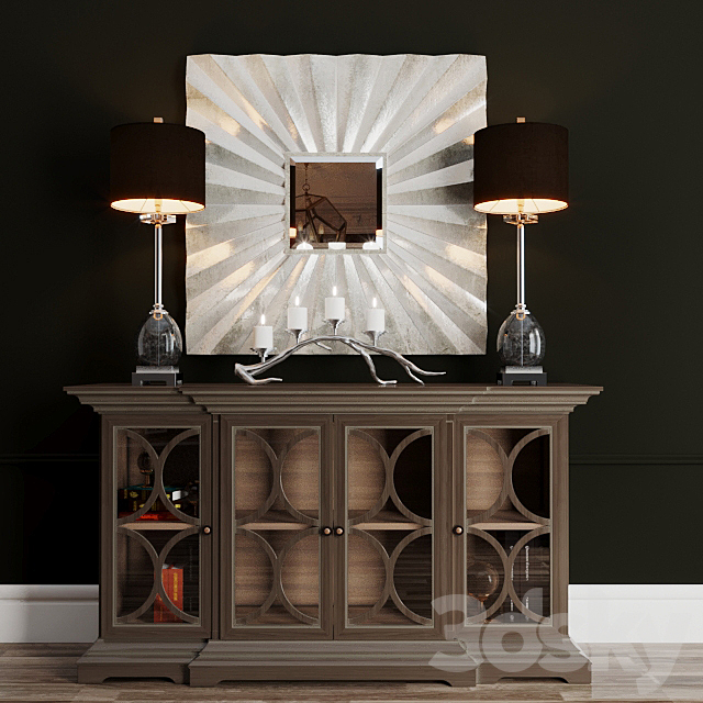 Chest of drawers. mirror and lamp 3DSMax File - thumbnail 1