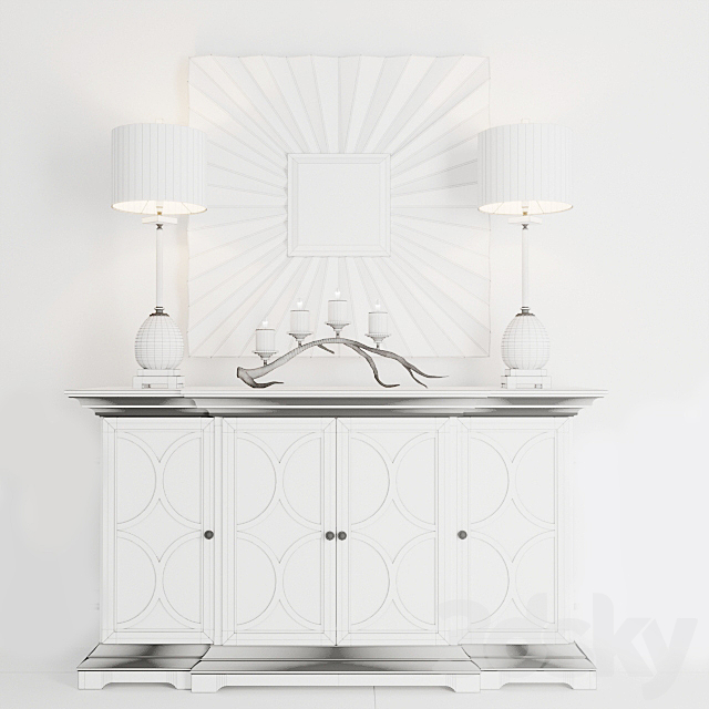 Chest of drawers. mirror and lamp 3DSMax File - thumbnail 3