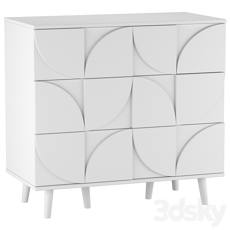 Chest of drawers Modern-1 Gray 3DS Max Model - thumbnail 2