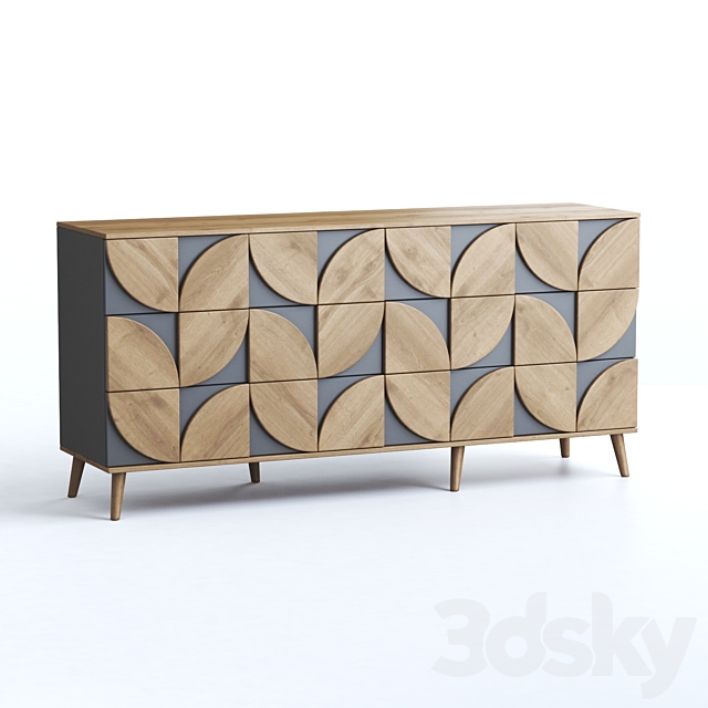 Chest of drawers Modern-2 3DS Max Model - thumbnail 3