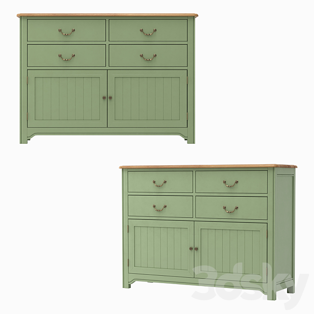 Chest of drawers Olivia for 4 drawers 3DS Max Model - thumbnail 2