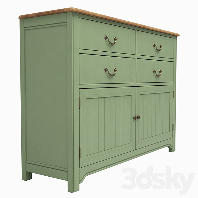 Chest of drawers Olivia for 4 drawers 3DS Max Model - thumbnail 4