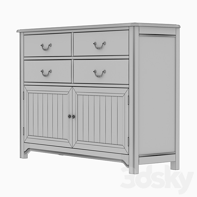 Chest of drawers Olivia for 4 drawers 3DS Max Model - thumbnail 5