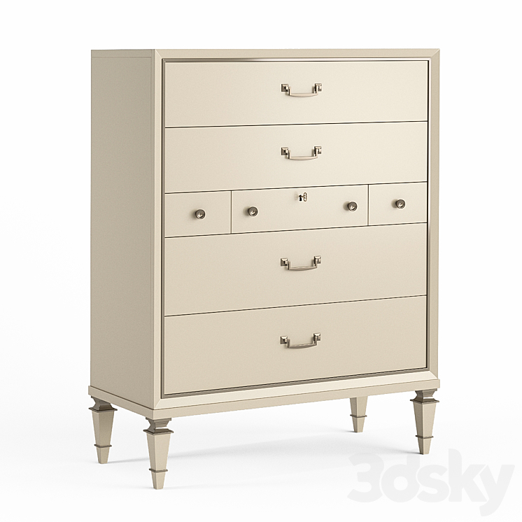 Chest of drawers Pearly White Caracole 3DS Max - thumbnail 1