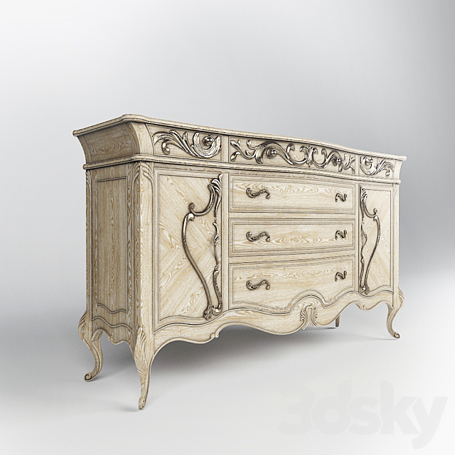 Chest of drawers Platine de Royale Champagne 09007-201 3DS Max Model - thumbnail 2