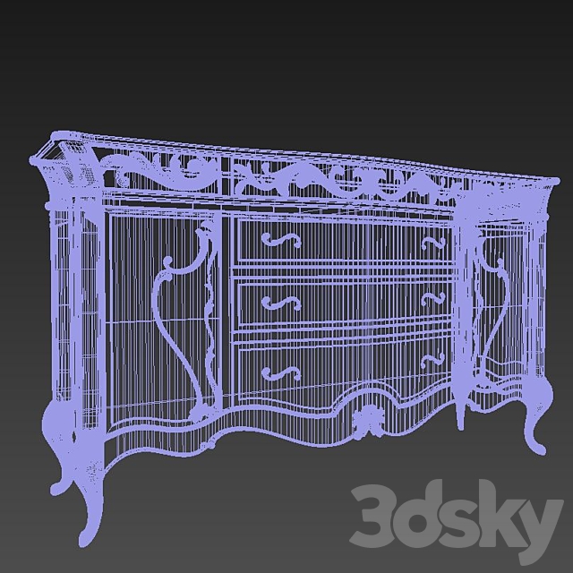 Chest of drawers Platine de Royale Champagne 09007-201 3DS Max Model - thumbnail 3