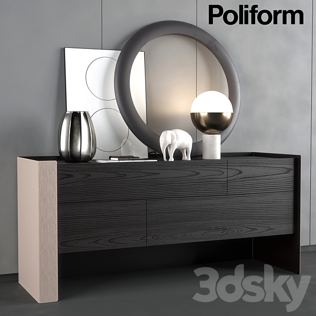 Chest of drawers Poliform Chloe night complements 3DSMax File - thumbnail 1