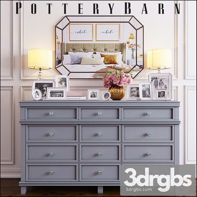 Chest of drawers pottery barn clara extra 2 3dsmax Download - thumbnail 1