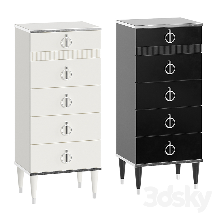 Chest of drawers Rimini Solo narrow with bar 3DS Max - thumbnail 2