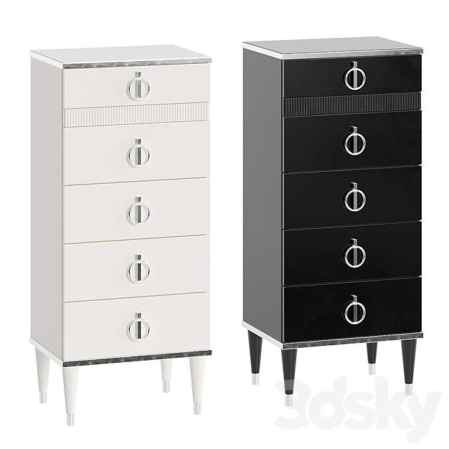 Chest of drawers Rimini Solo narrow with bar 3DS Max Model - thumbnail 2