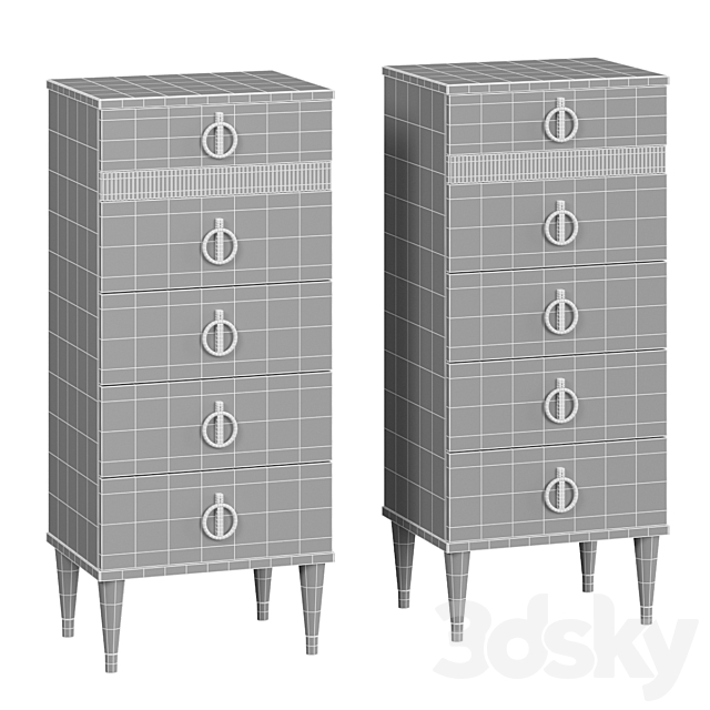 Chest of drawers Rimini Solo narrow with bar 3DS Max Model - thumbnail 4