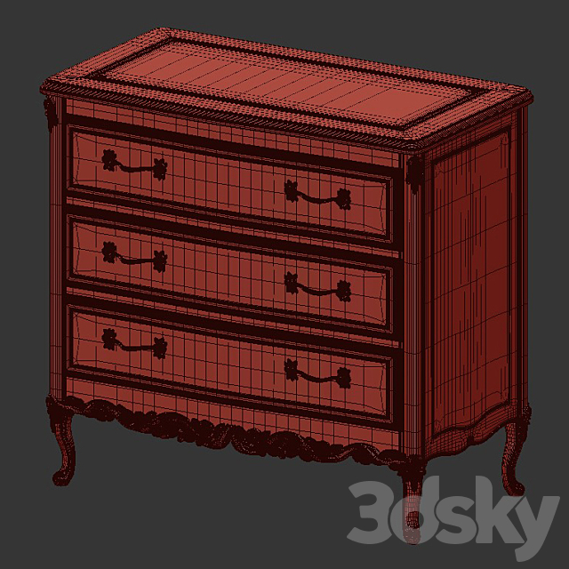 Chest of drawers Savio Firmino 1920 3DS Max Model - thumbnail 3