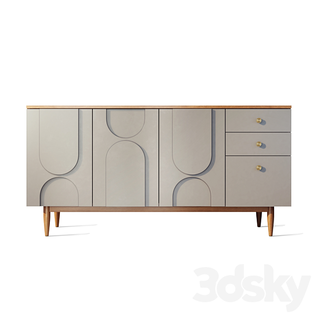 Chest of drawers sideboard bedside table Arka Etagerca Shelf 3ds Max - thumbnail 3