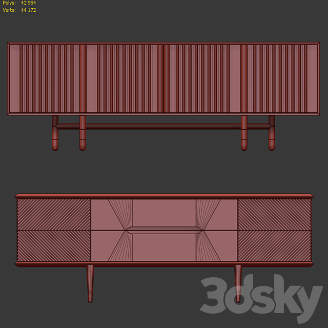 Chest of drawers sideboard . Pietra Wood Safa tvstand 3ds Max - thumbnail 3