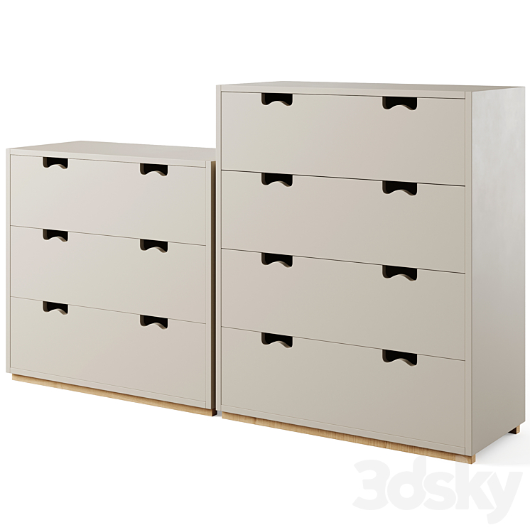 Chest of drawers SNOW A by Asplund 3DS Max Model - thumbnail 3