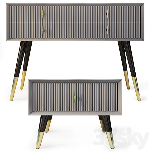 Chest of drawers. TV cabinet and nightstand Classi. Nightstand. tv stand by Yildiz Mobilya 3DSMax File - thumbnail 2