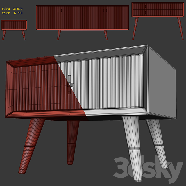 Chest of drawers. TV cabinet and nightstand Classi. Nightstand. tv stand by Yildiz Mobilya 3DSMax File - thumbnail 4