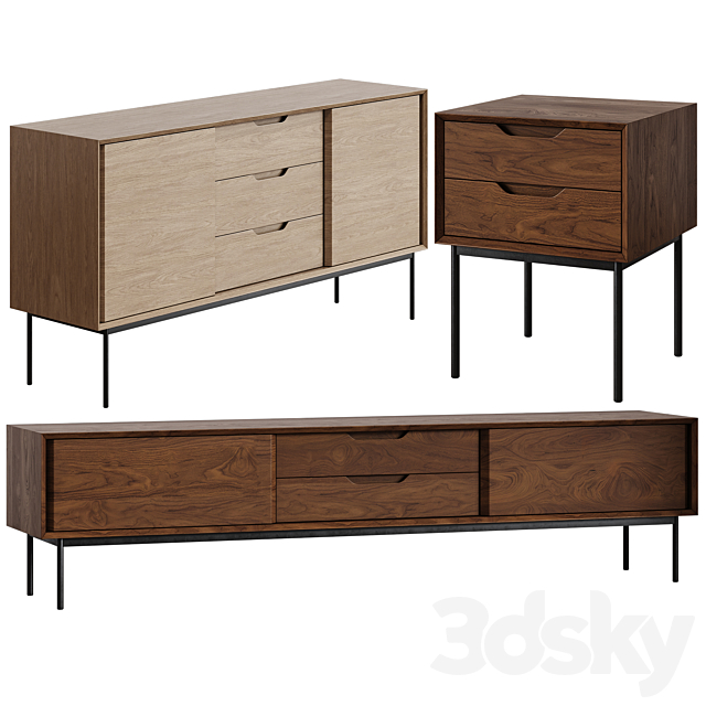 Chest of drawers TV stand bedside table La Redoute Noyeto 3ds Max - thumbnail 1