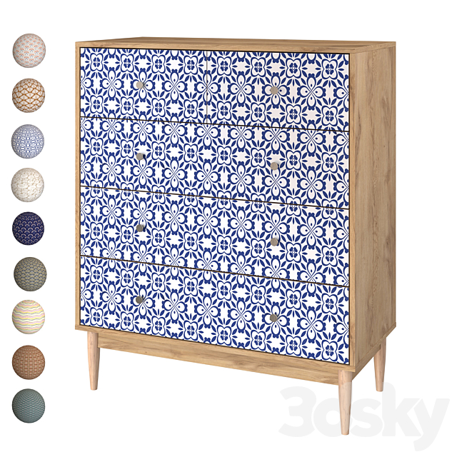 Chest of drawers Tyrone-1 Shell Lace Tulip 3ds Max - thumbnail 1