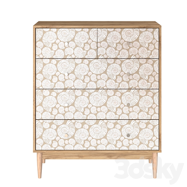 Chest of drawers Tyrone-1 Shell Lace Tulip 3ds Max - thumbnail 2