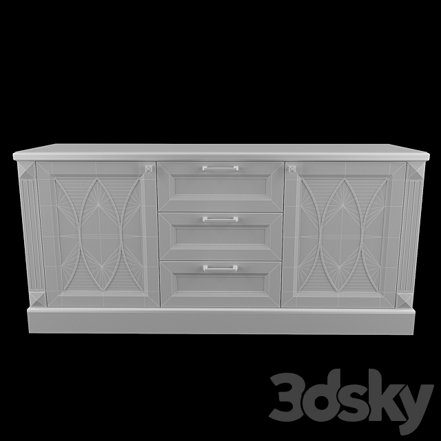 Chest of drawers under TV 3DS Max Model - thumbnail 2