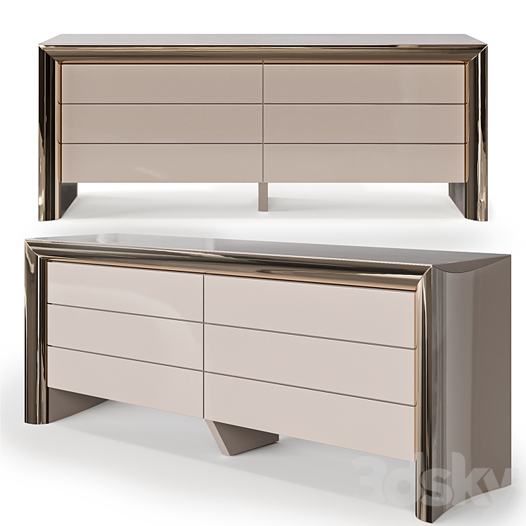 Chest of drawers Visionnaire HAMILTON 3DS Max Model - thumbnail 3