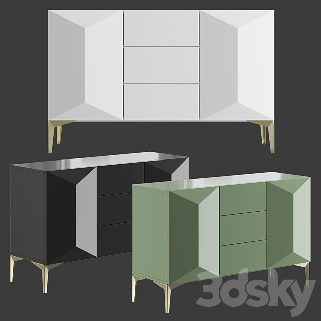 Chest of drawers white laquered – Sierra 3DSMax File - thumbnail 2