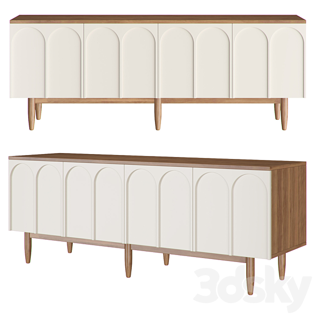 Chest of drawers with four arched doors “Arka” 3ds Max - thumbnail 1