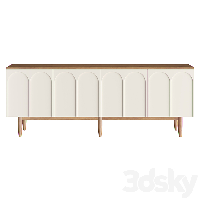 Chest of drawers with four arched doors “Arka” 3ds Max - thumbnail 2