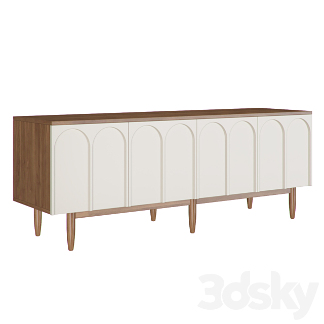 Chest of drawers with four arched doors “Arka” 3ds Max - thumbnail 3