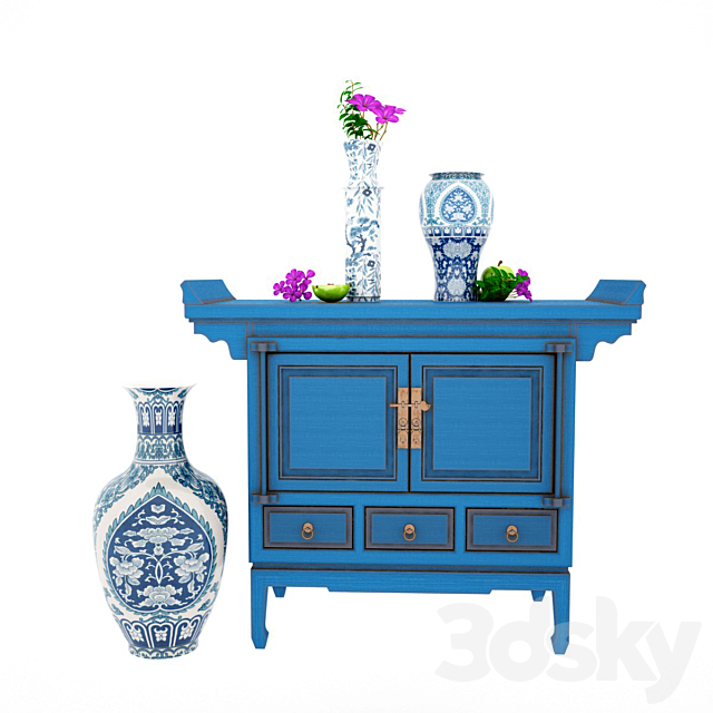 Chest of drawers with legs Mati – Guychu. The Qing Dynasty. 3DSMax File - thumbnail 1