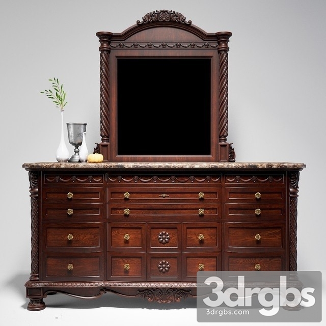 Chest Of Drawers With Mirror North Shore 3dsmax Download - thumbnail 1