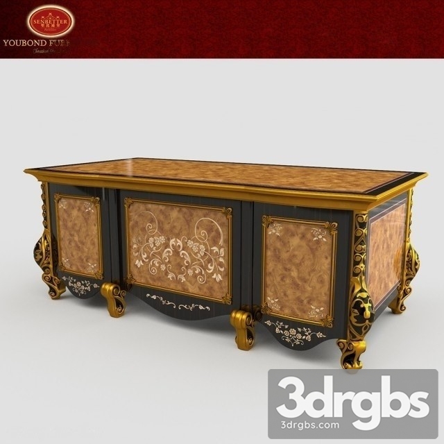 Classic Desk Table 3dsmax Download - thumbnail 1