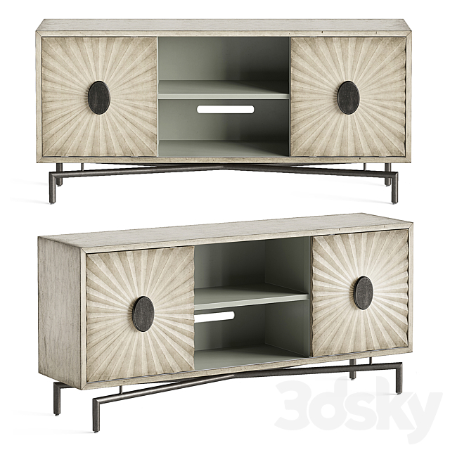 Coast to Coast Dayton Media Credenza in Cream 3DSMax File - thumbnail 1