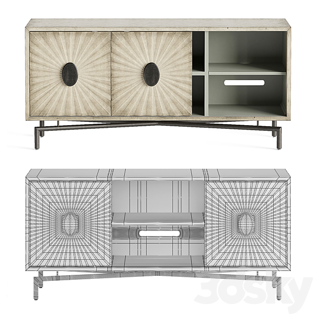 Coast to Coast Dayton Media Credenza in Cream 3DSMax File - thumbnail 3