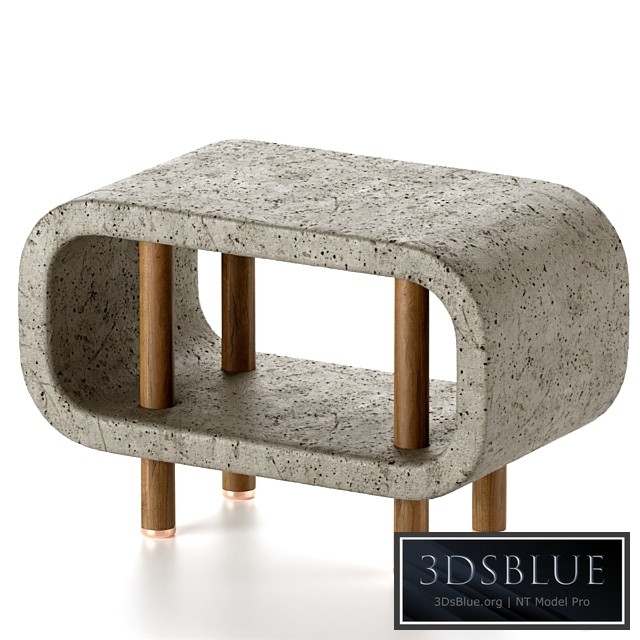 Concrete bedside table 3DS Max - thumbnail 3