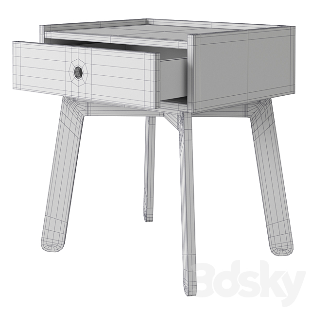 Crate and Barrel Lamont Two-Tone Nightstand 3DSMax File - thumbnail 4