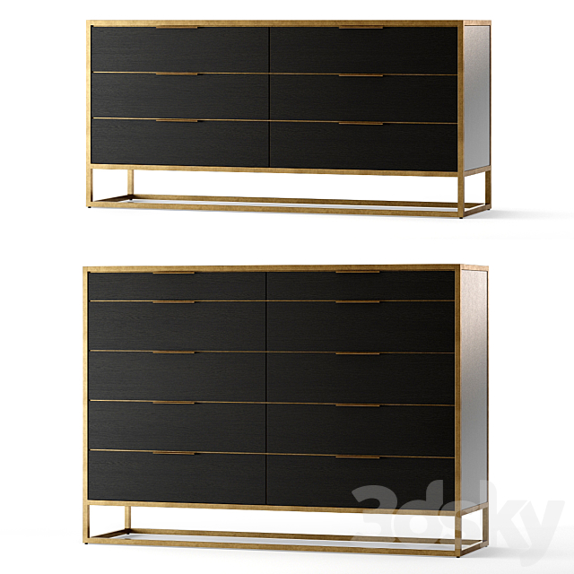 Crate and Barrel Oxford Dresser 3DS Max Model - thumbnail 1