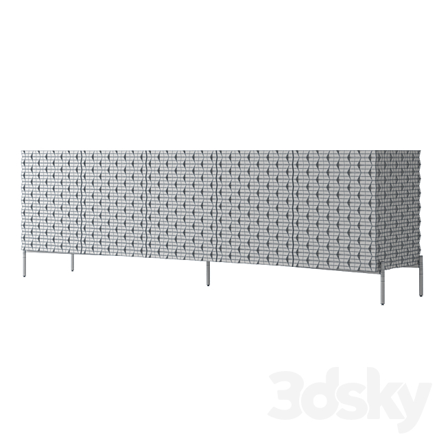 Crate and Barrel Raffael Carved Wood Media Console 3DSMax File - thumbnail 5