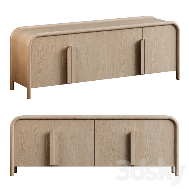 Crate&Barrel | Annie Natural Storage Media Credenza by Leanne Ford 3ds Max - thumbnail 1