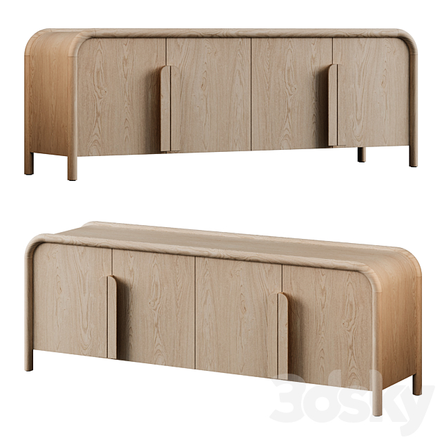 Crate&Barrel | Annie Natural Storage Media Credenza by Leanne Ford 3ds Max - thumbnail 2