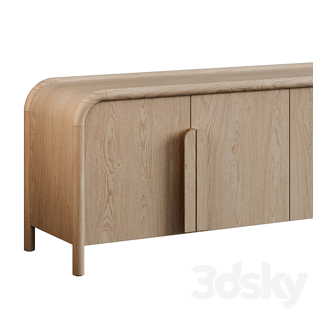 Crate&Barrel | Annie Natural Storage Media Credenza by Leanne Ford 3ds Max - thumbnail 3