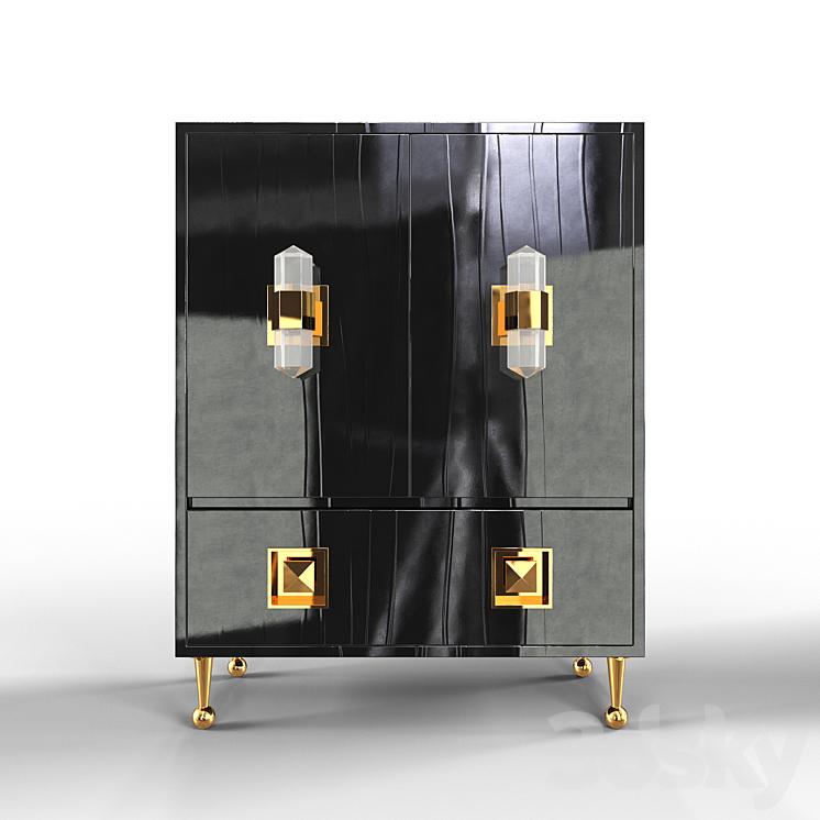 Crawford console & cabinet by Jonathan Adler 3DS Max - thumbnail 2