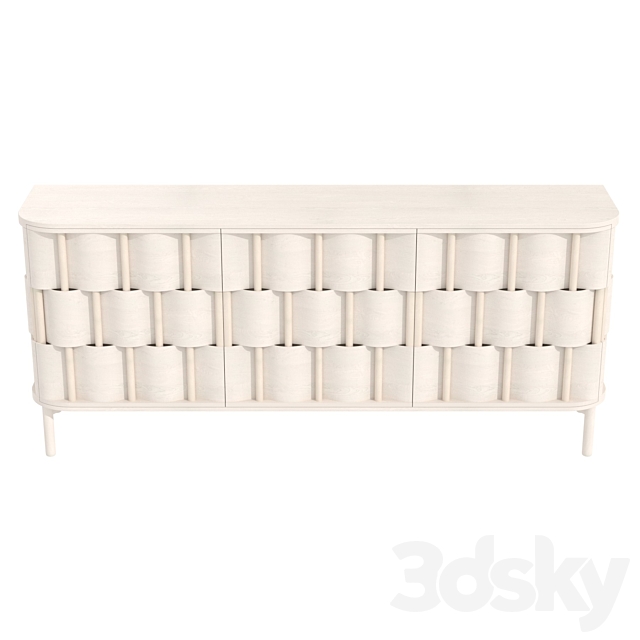 Credenza ringvide solid birchwood birchvene scandinavian weave 3ds Max - thumbnail 2