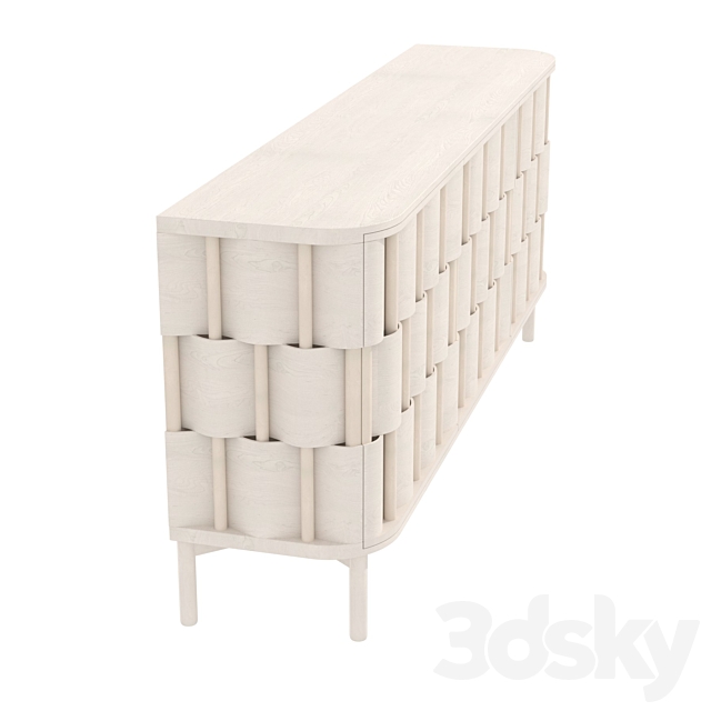 Credenza ringvide solid birchwood birchvene scandinavian weave 3ds Max - thumbnail 3