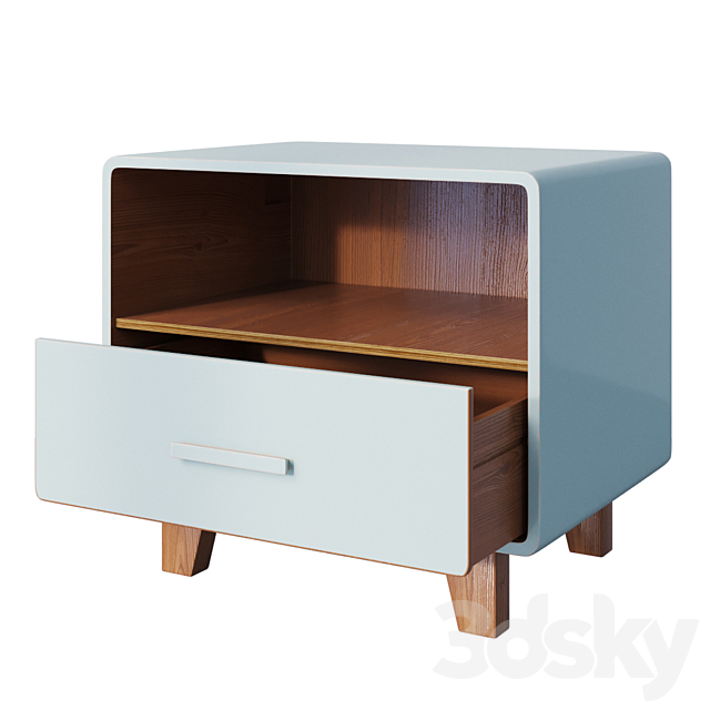 Curbstone Cosgrove 1 Drawer Nightstand Aqua 3DSMax File - thumbnail 1