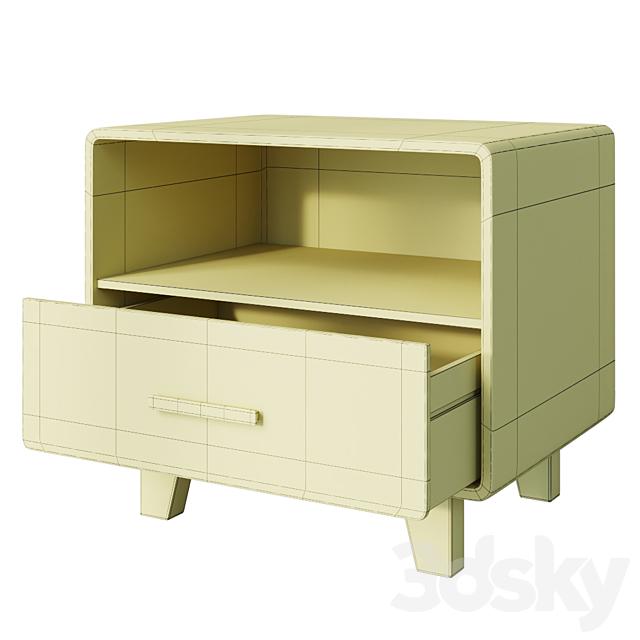 Curbstone Cosgrove 1 Drawer Nightstand Aqua 3DSMax File - thumbnail 3