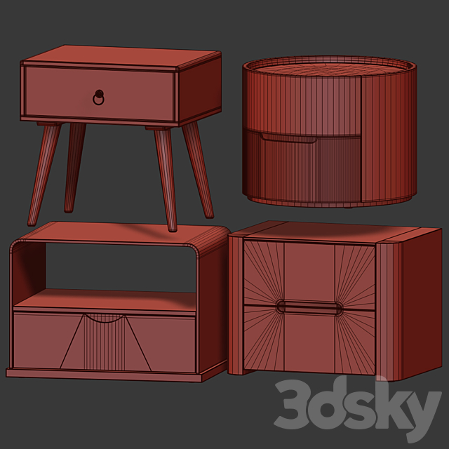 Curbstones from IMODERN (set2). Nightstand. bedside table. 3DSMax File - thumbnail 3