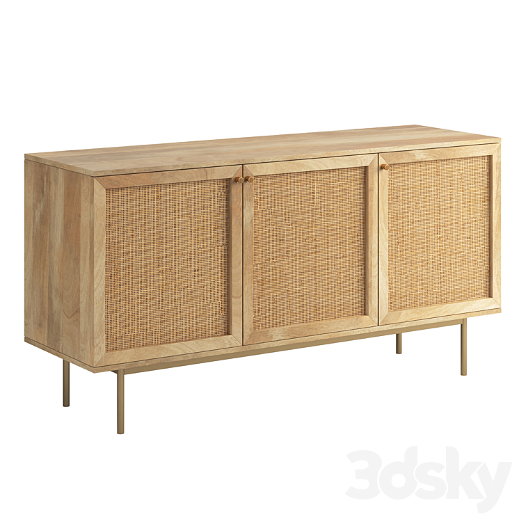 Curtis 3 Door Sideboard 3DS Max Model - thumbnail 1